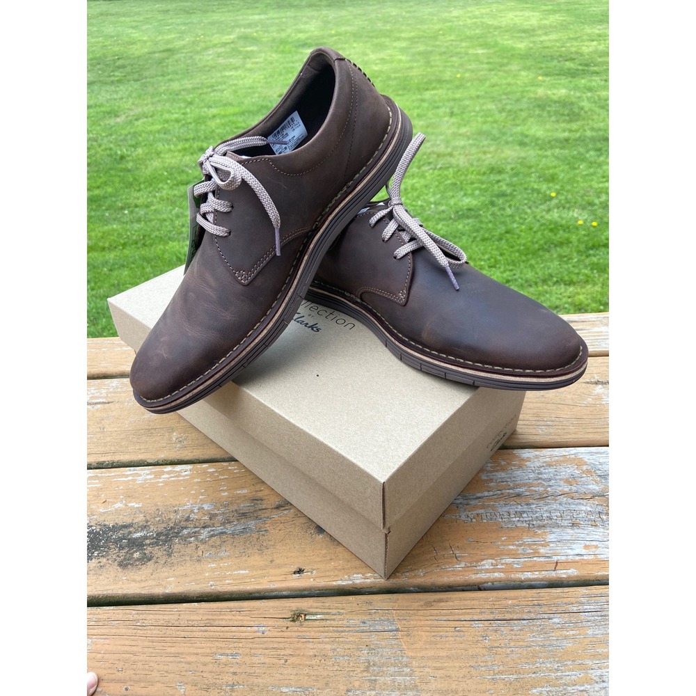 Clarks Forge Vibe Mens Dark Brown Leather Derby Shoes 26154856 11.5 M